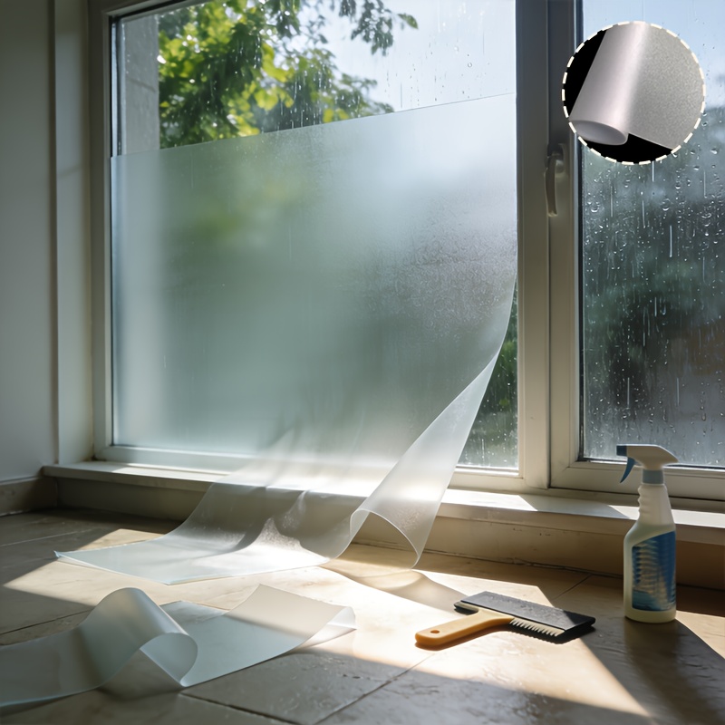 Privacy Screen Protector - マットな質感のプライバシーウィンドウフィルム、静電気で貼り付けるタイプ、取り外し可能、耐候性あり、家庭、オフィス、商業用ガラスドア、窓、パーティションに最適