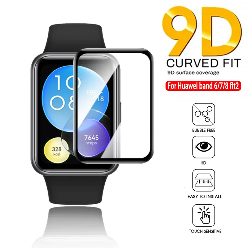 Curved Edge Screen - Huawei Watchの保護ガラス,傷防止,引っかき傷防止保護フィルム,湾曲したエッジを備えた3D保護フィルム