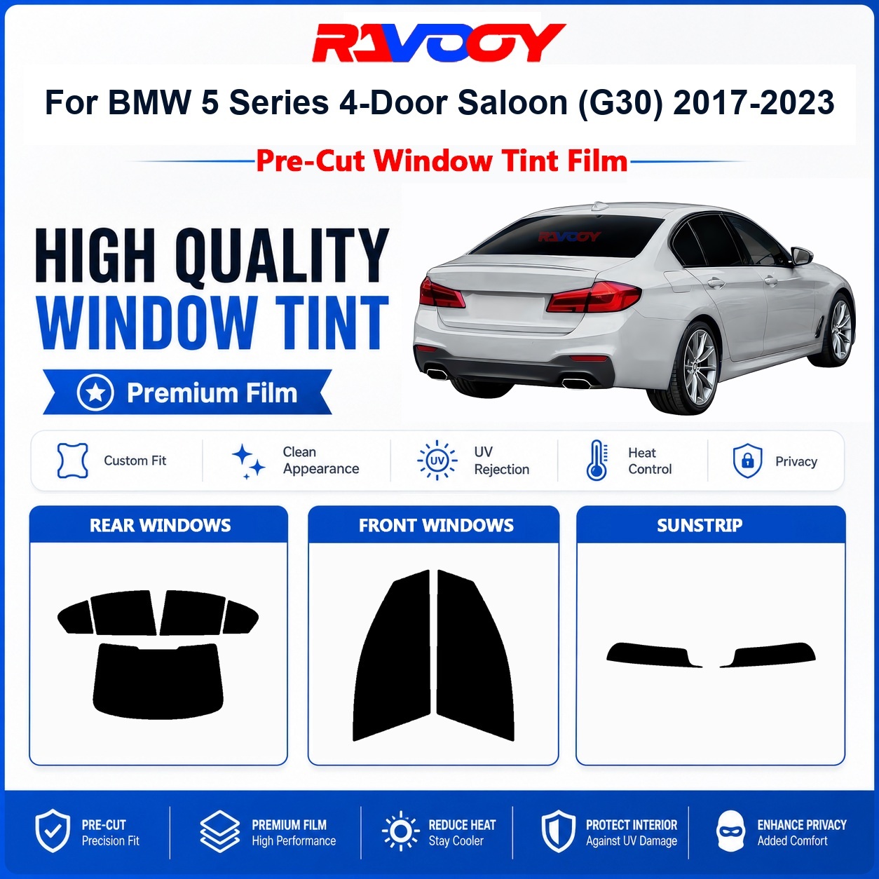 BMW 5シリーズ 4ドアセダン (G30) 2017-20 - Privacy Screen Protector のレビューと価格