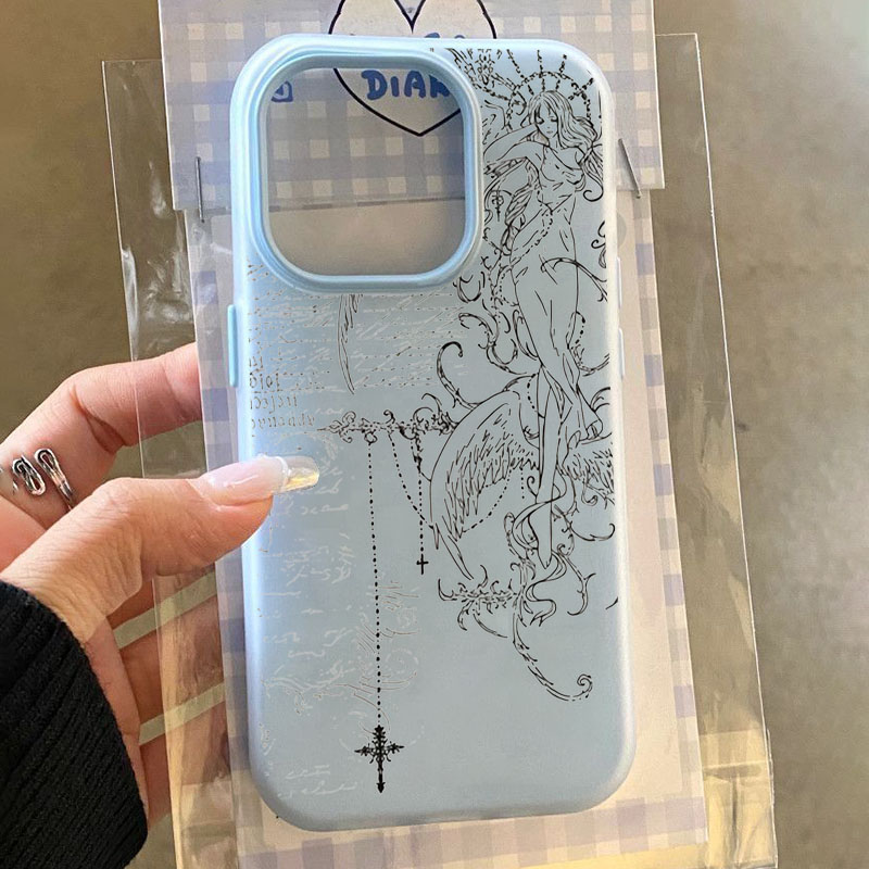 ゴシックスタイルの天使の十字線描画デザインのスマホケース、S - Samsung Galaxy A55 のレビューと価格