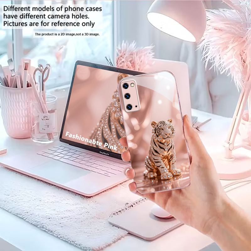 ローズゴールドダイヤモンドタイガーピンクメタリックガラス製ス - Samsung Galaxy S24 のレビューと価格
