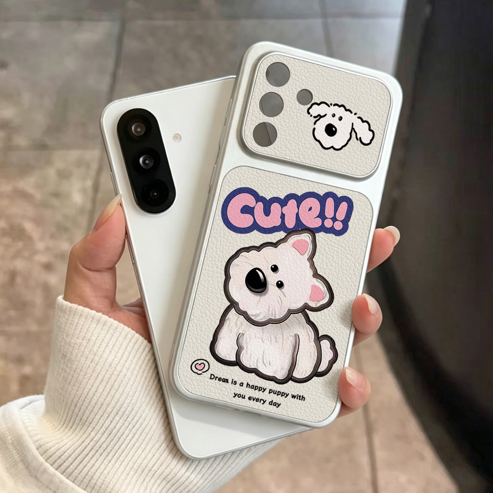 かわいい漫画犬柄のネックストラップ付きスマホケース、Sams - Camera Lens Protector のレビューと価格