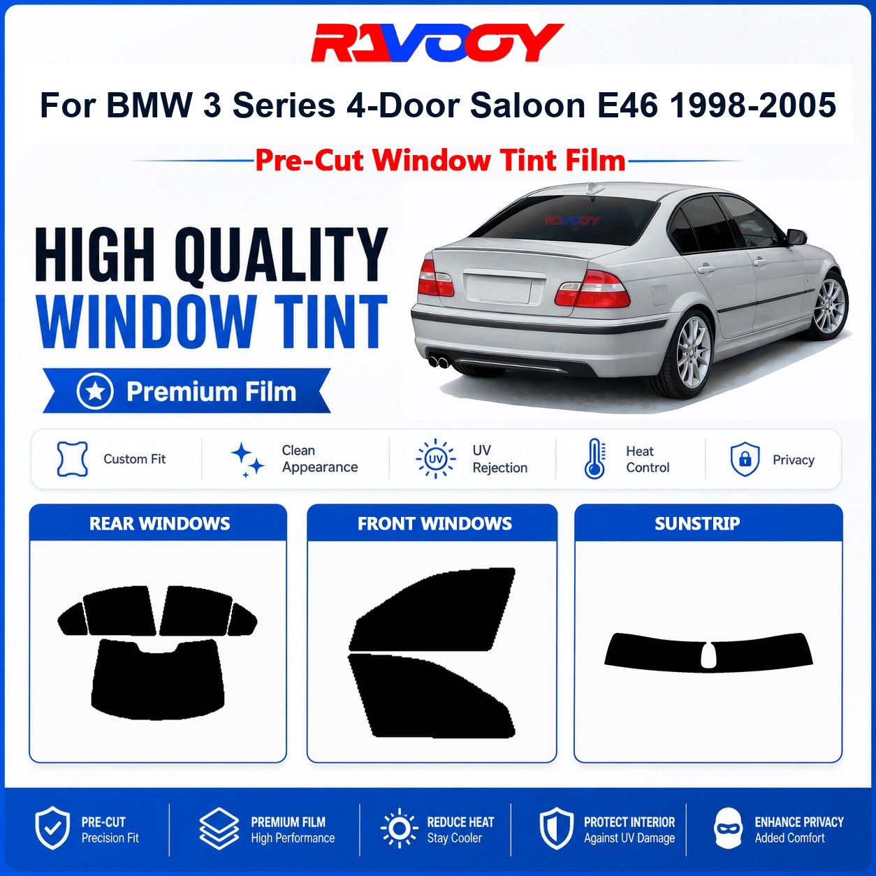 BMW 3シリーズ 4ドアセダン E46 (1998-200 - Privacy Screen Protector のレビューと価格