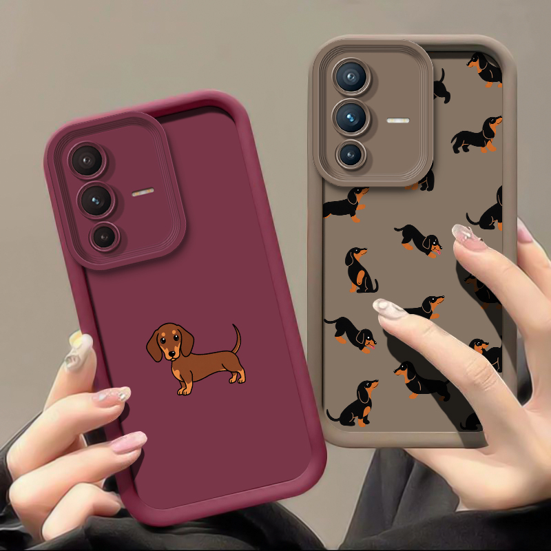 動物柄のダックスフント犬のデザインのスマートフォンケース。V - Vivo V40 のレビューと価格