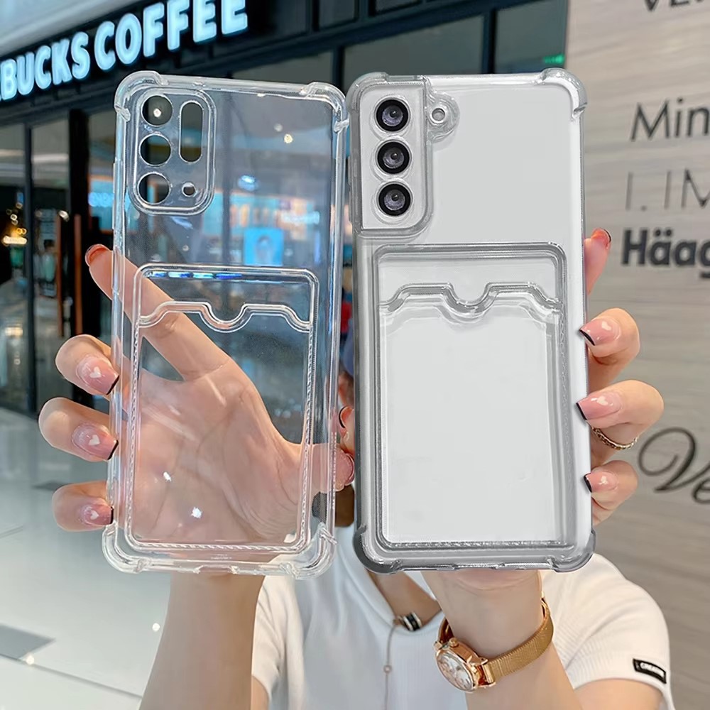 クリアシリコンカードスロットホルダー付きスマホケース Sam - Camera Lens Protector のレビューと価格